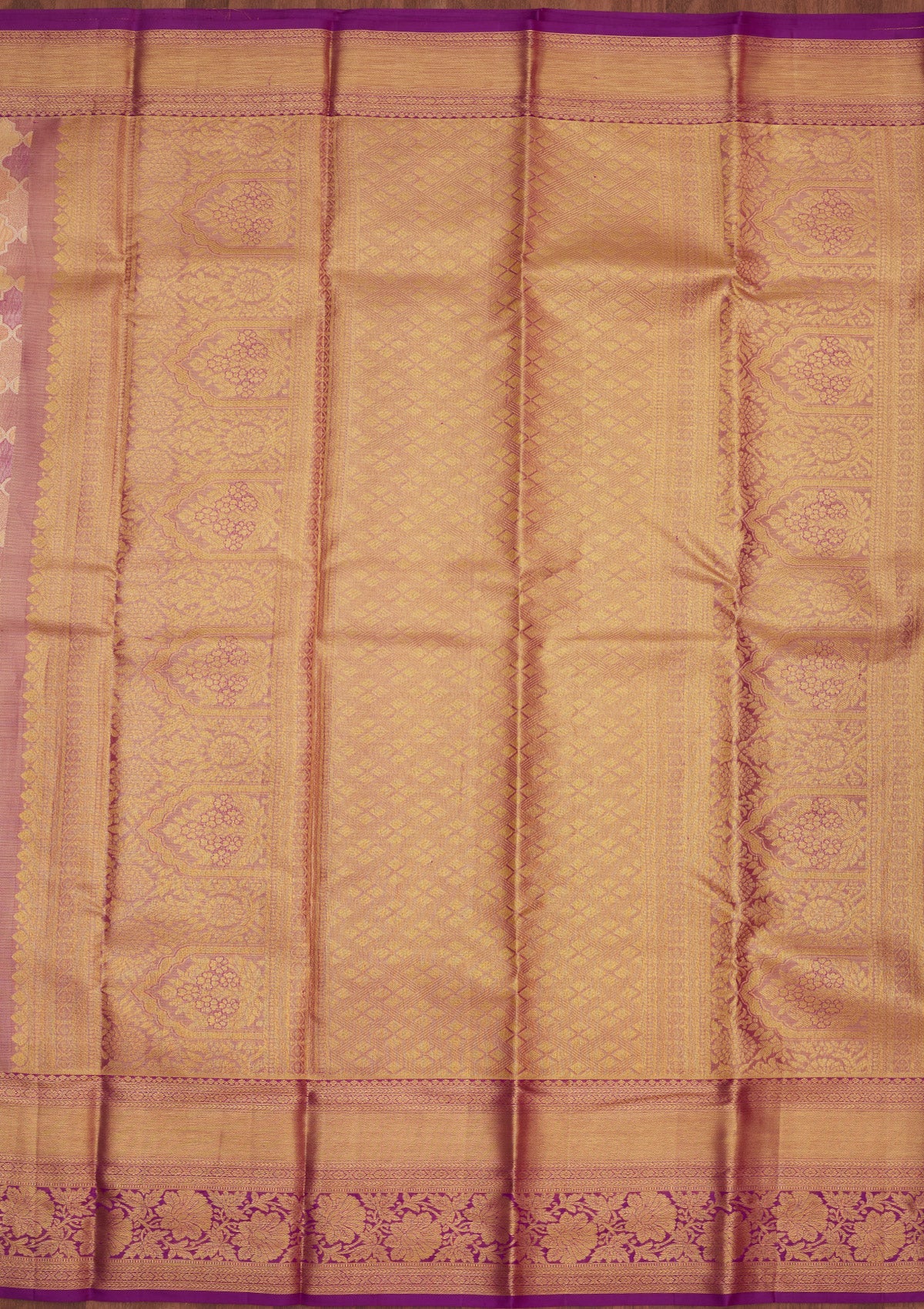 Beige Zariwork Pure Silk Saree-Koskii