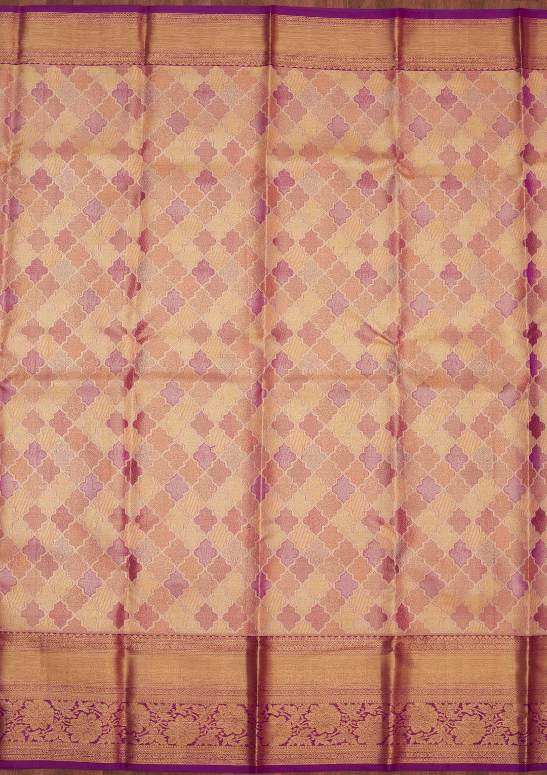 Beige Zariwork Pure Silk Saree-Koskii