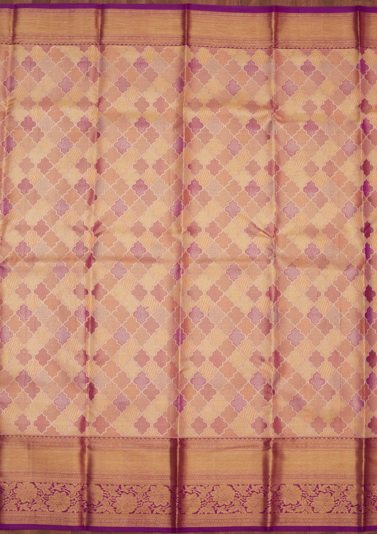 Beige Zariwork Pure Silk Saree-Koskii