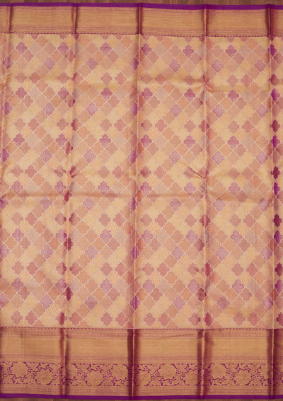 Beige Zariwork Pure Silk Saree-Koskii