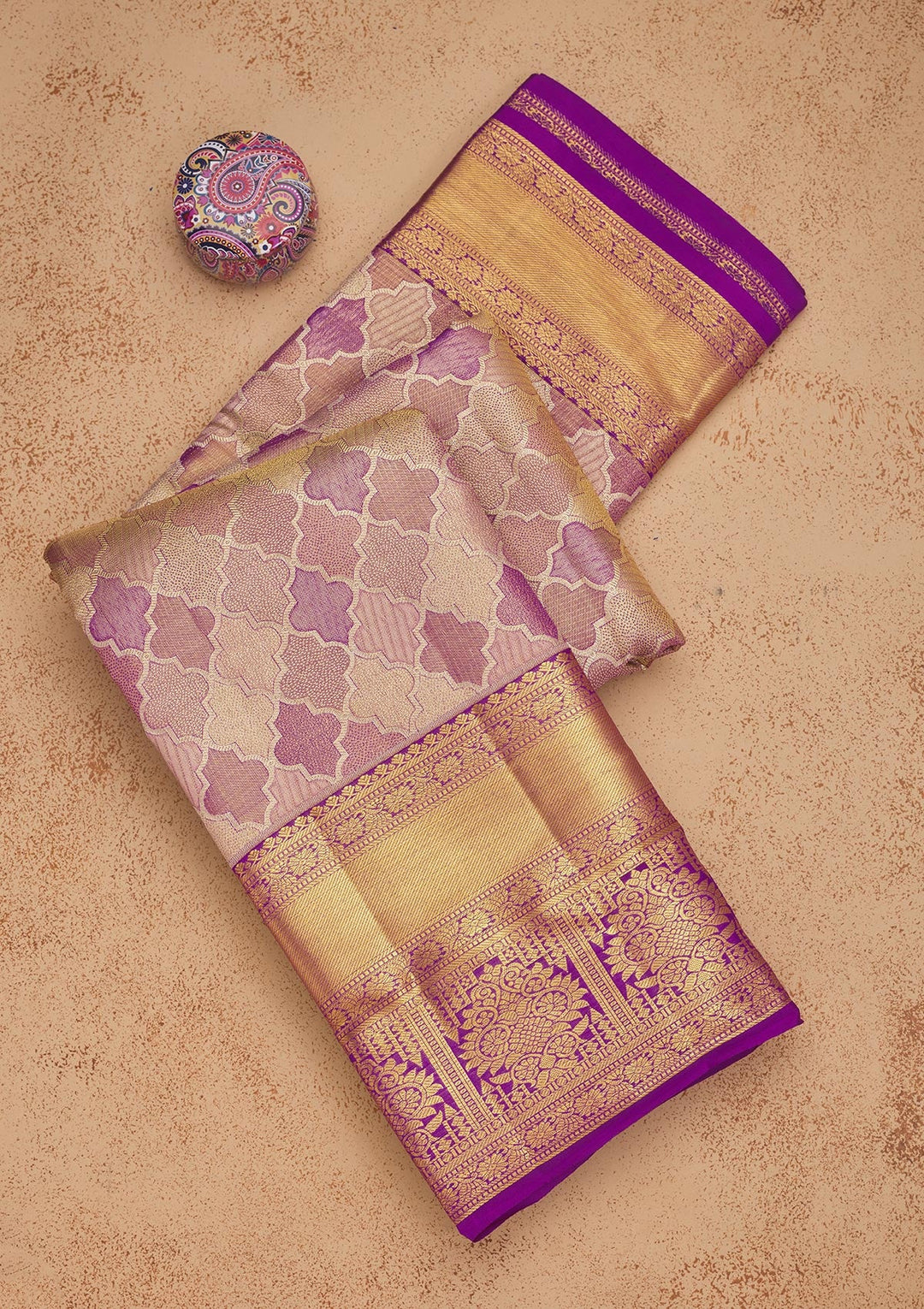 Beige Zariwork Pure Silk Saree-Koskii