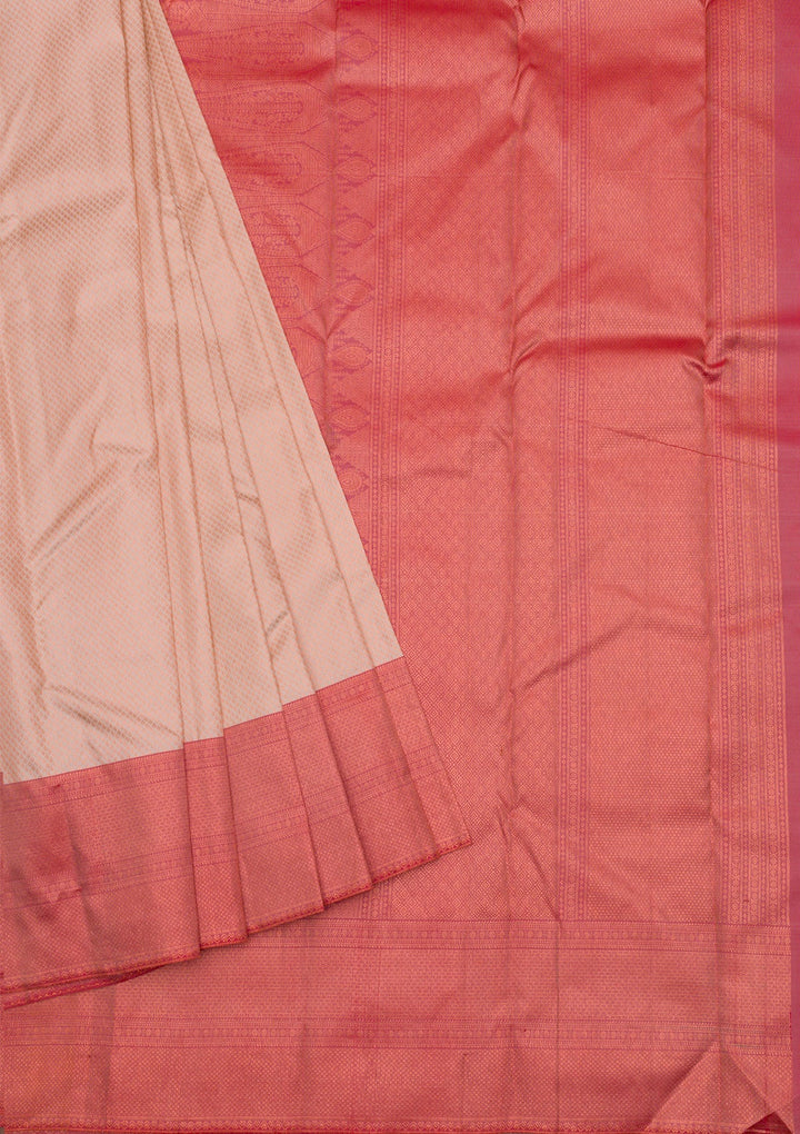 Beige Zariwork Pure Silk Saree-Koskii