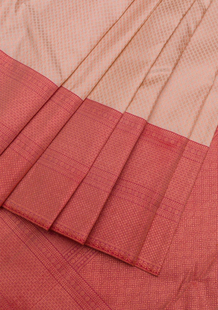Beige Zariwork Pure Silk Saree-Koskii