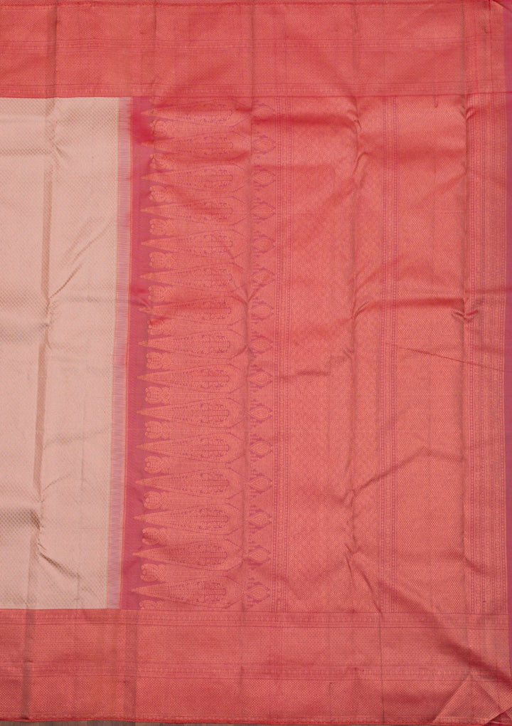 Beige Zariwork Pure Silk Saree-Koskii