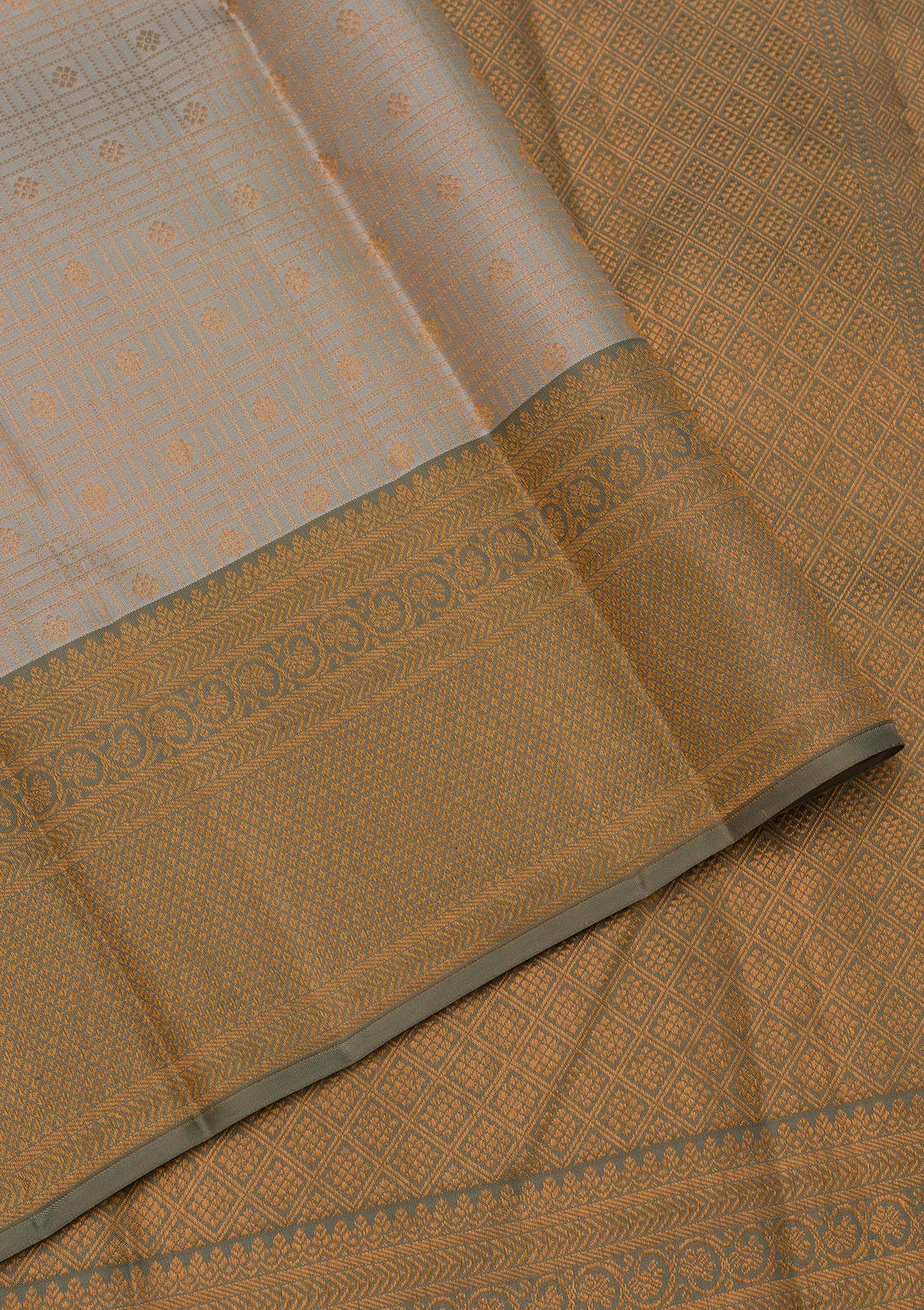 Beige Zariwork Pure Silk Saree-Koskii