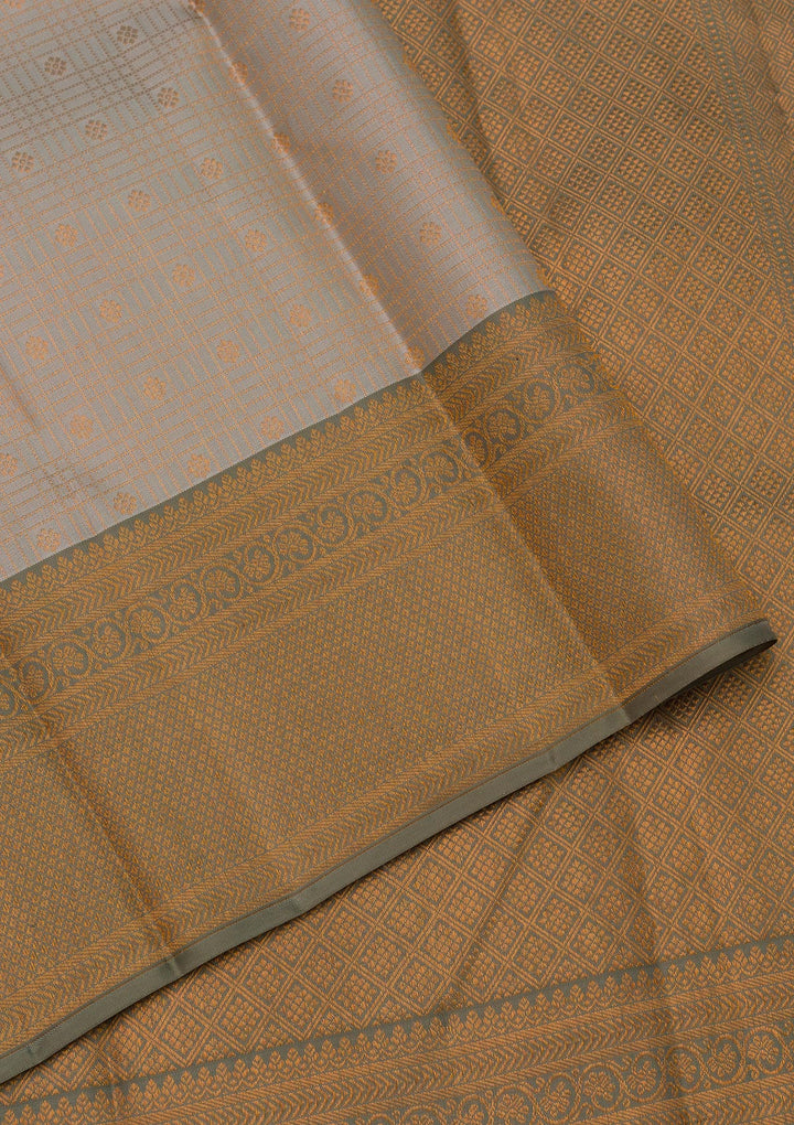 Beige Zariwork Pure Silk Saree-Koskii