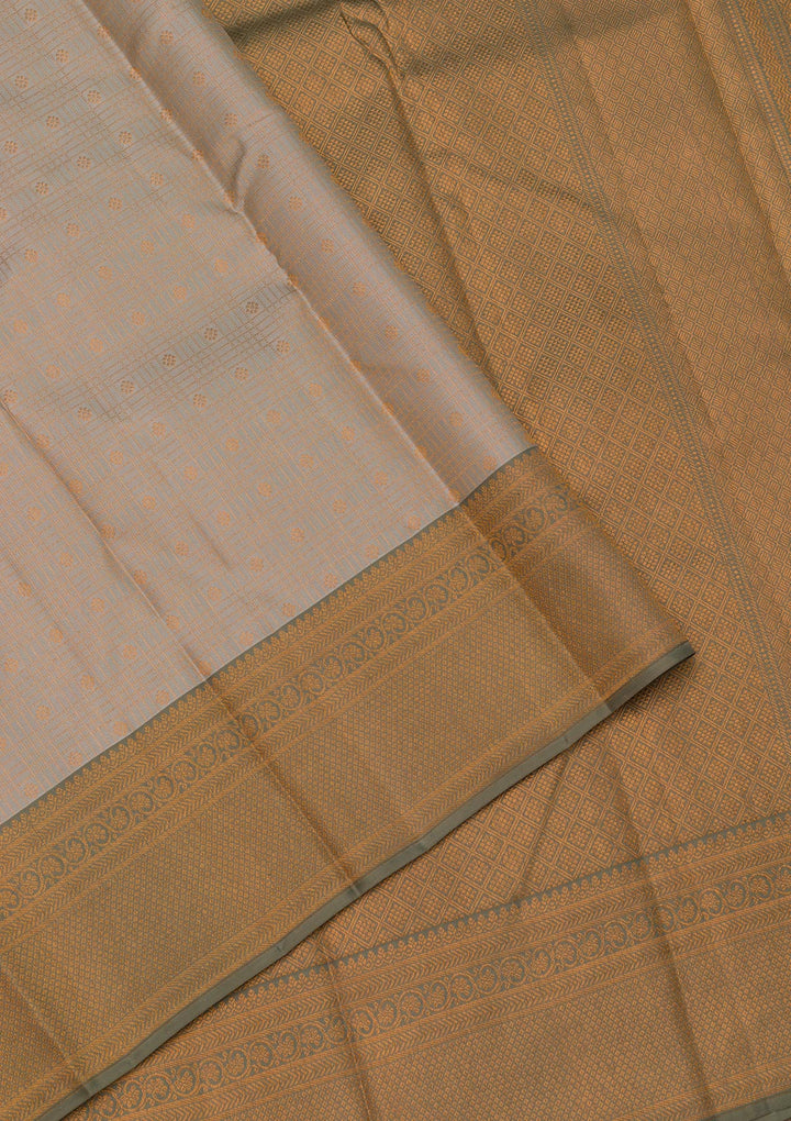 Beige Zariwork Pure Silk Saree-Koskii