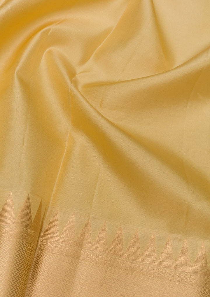 Beige Zariwork Pure Silk Saree-Koskii