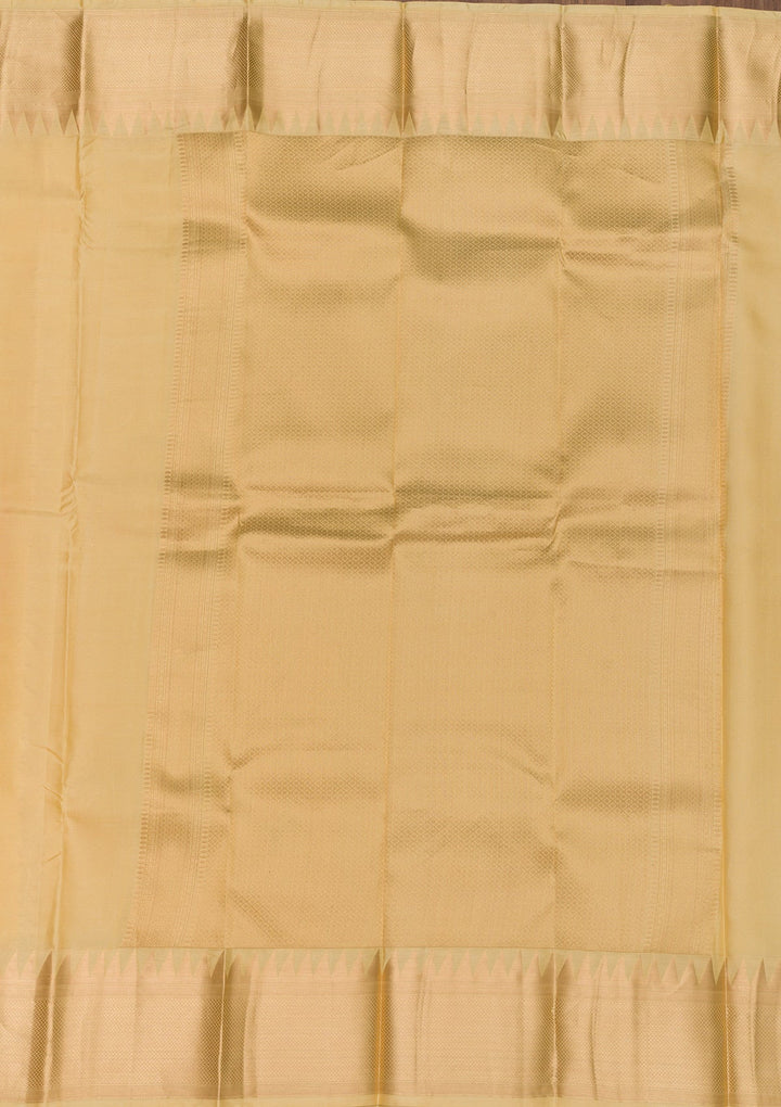 Beige Zariwork Pure Silk Saree-Koskii