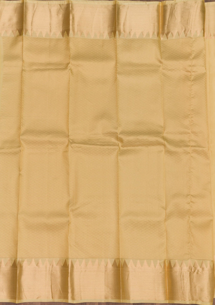 Beige Zariwork Pure Silk Saree-Koskii