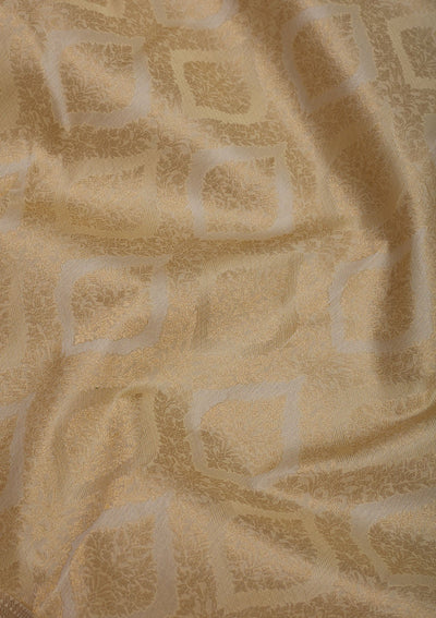 Beige Zariwork Pure Silk Saree-Koskii