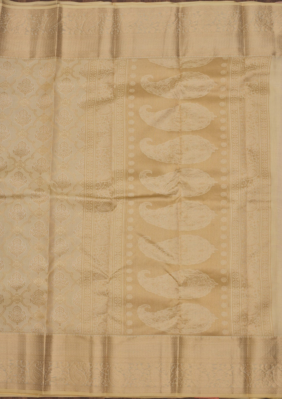 Beige Zariwork Pure Silk Saree