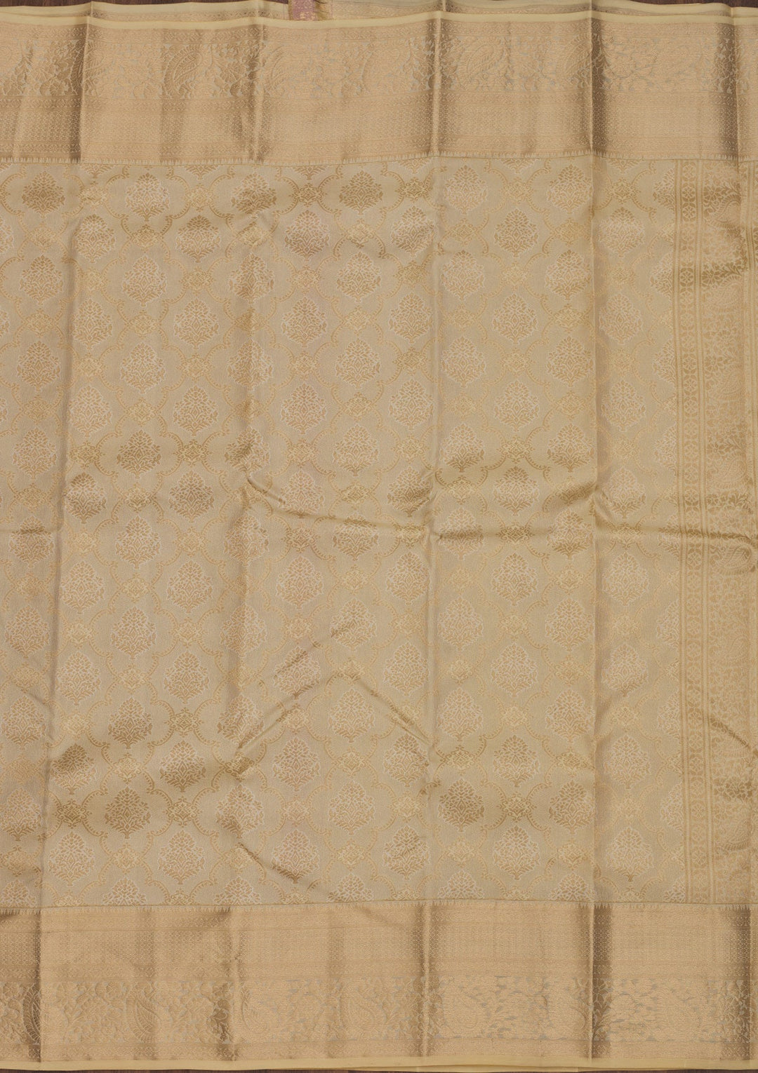 Beige Zariwork Pure Silk Saree