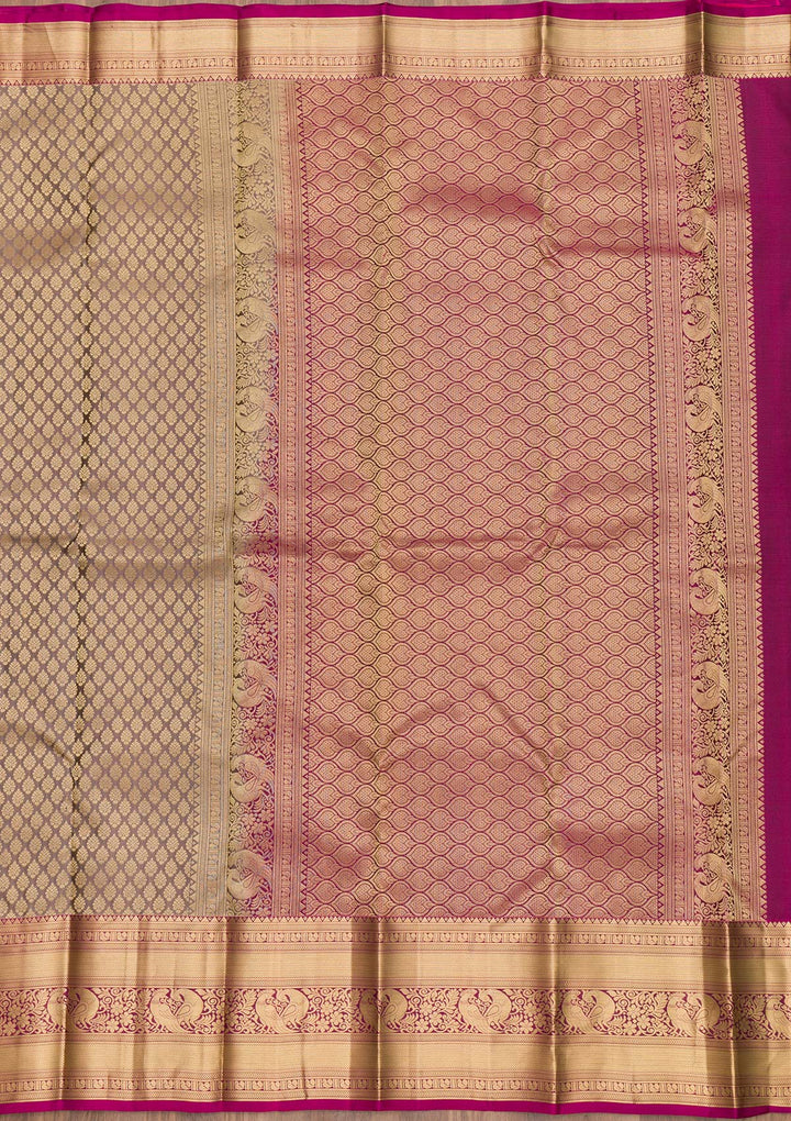 Beige Zariwork Pure Silk Saree-Koskii