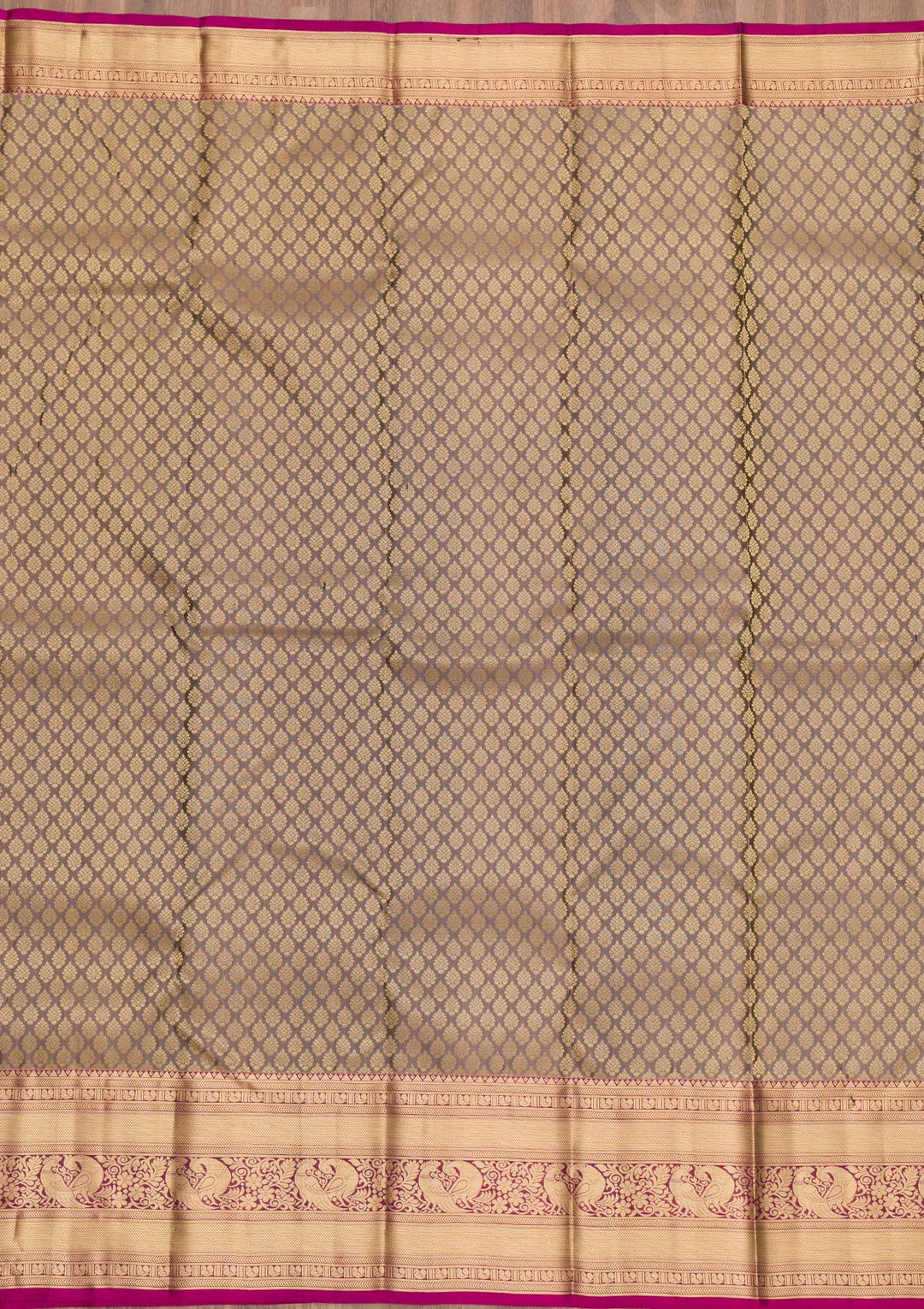 Beige Zariwork Pure Silk Saree-Koskii