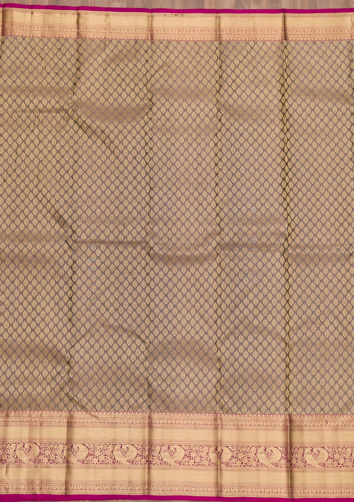 Beige Zariwork Pure Silk Saree-Koskii