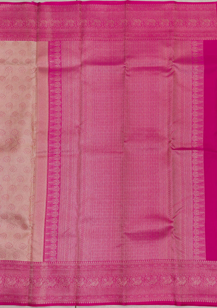 Beige Zariwork Pure Silk Saree-Koskii