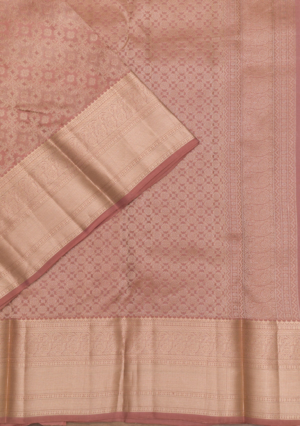 Beige Zariwork Pure Silk Saree-Koskii