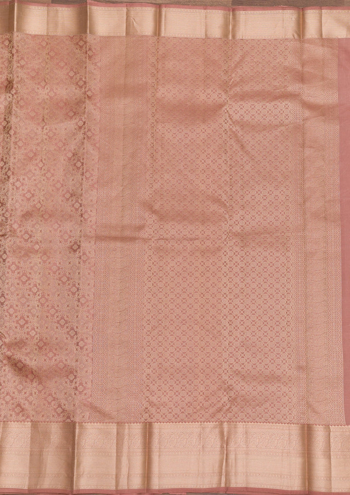 Beige Zariwork Pure Silk Saree-Koskii