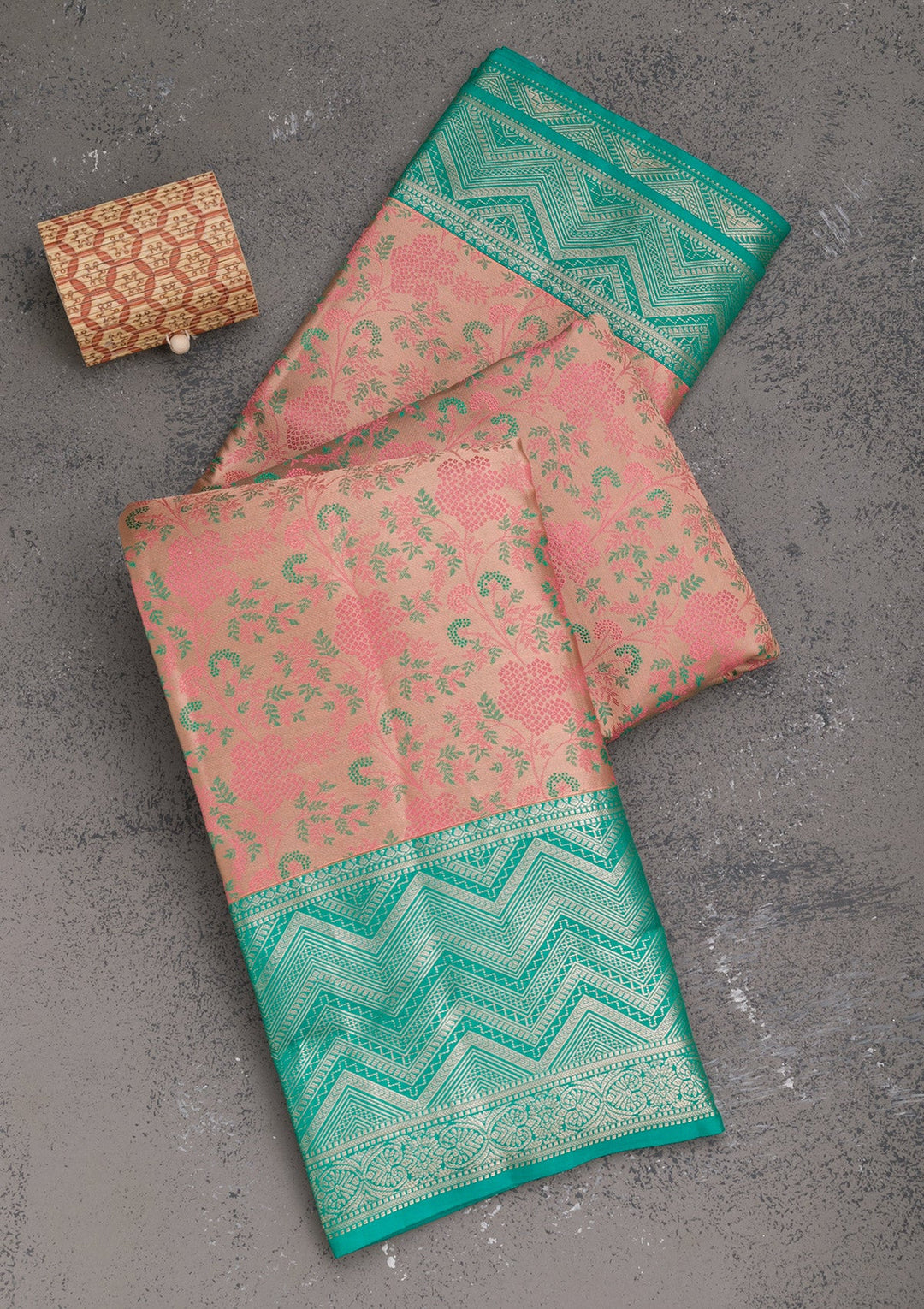 Beige Zariwork Pure Silk Saree-Koskii