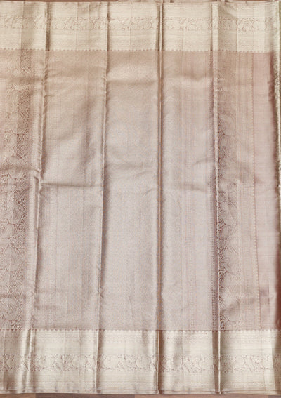 Beige Zariwork Pure Silk Saree-Koskii