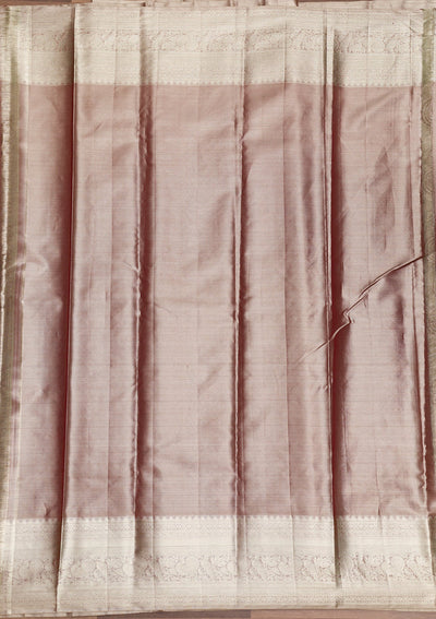 Beige Zariwork Pure Silk Saree-Koskii