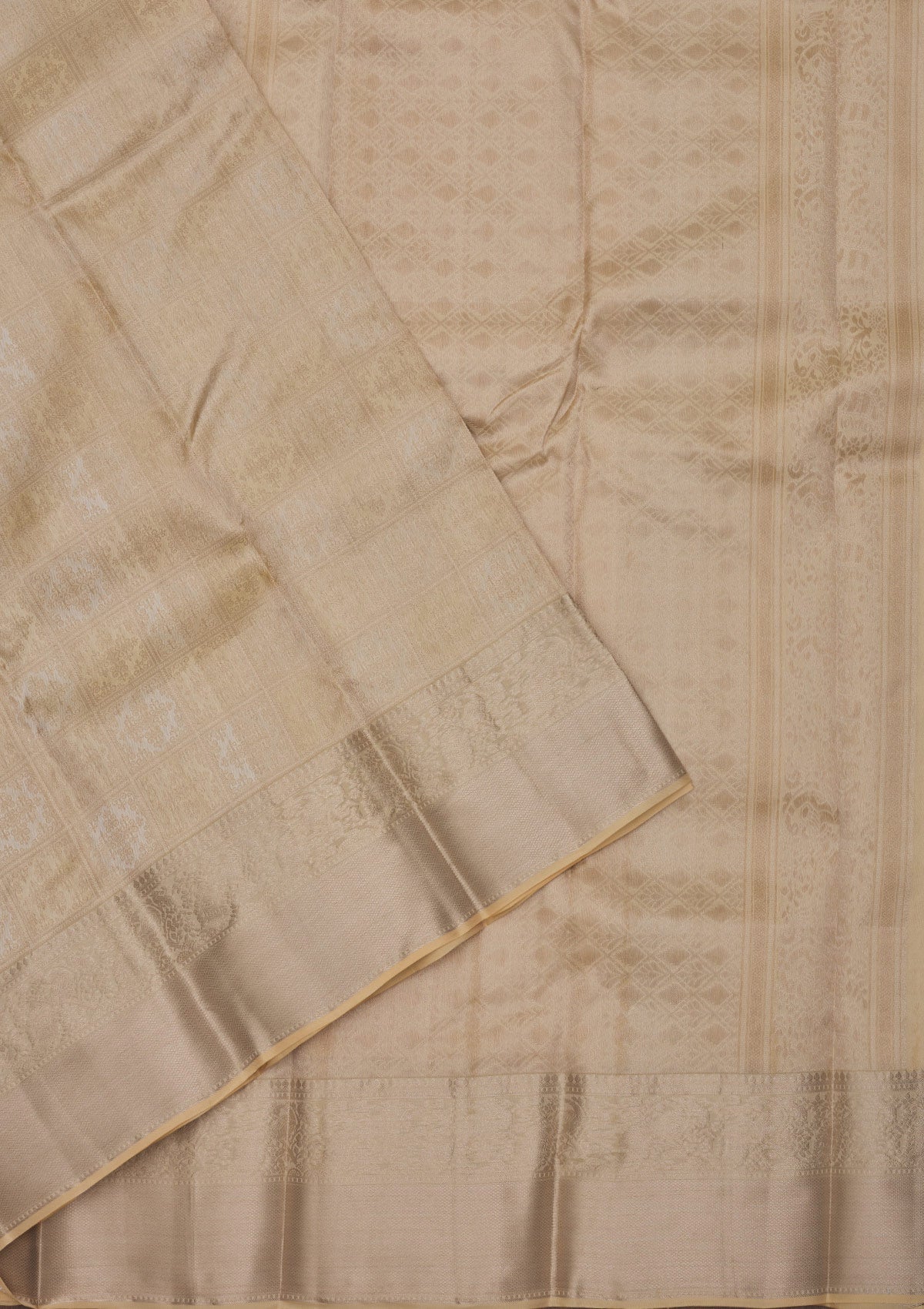 Beige Zariwork Pure Silk Saree