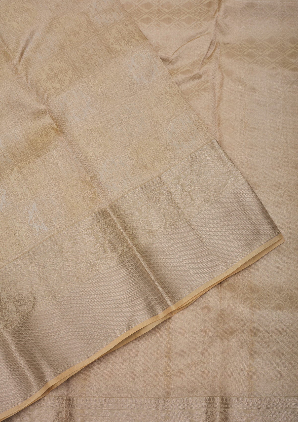 Beige Zariwork Pure Silk Saree