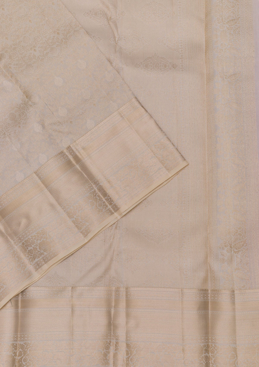 Beige Zariwork Pure Silk Saree-Koskii