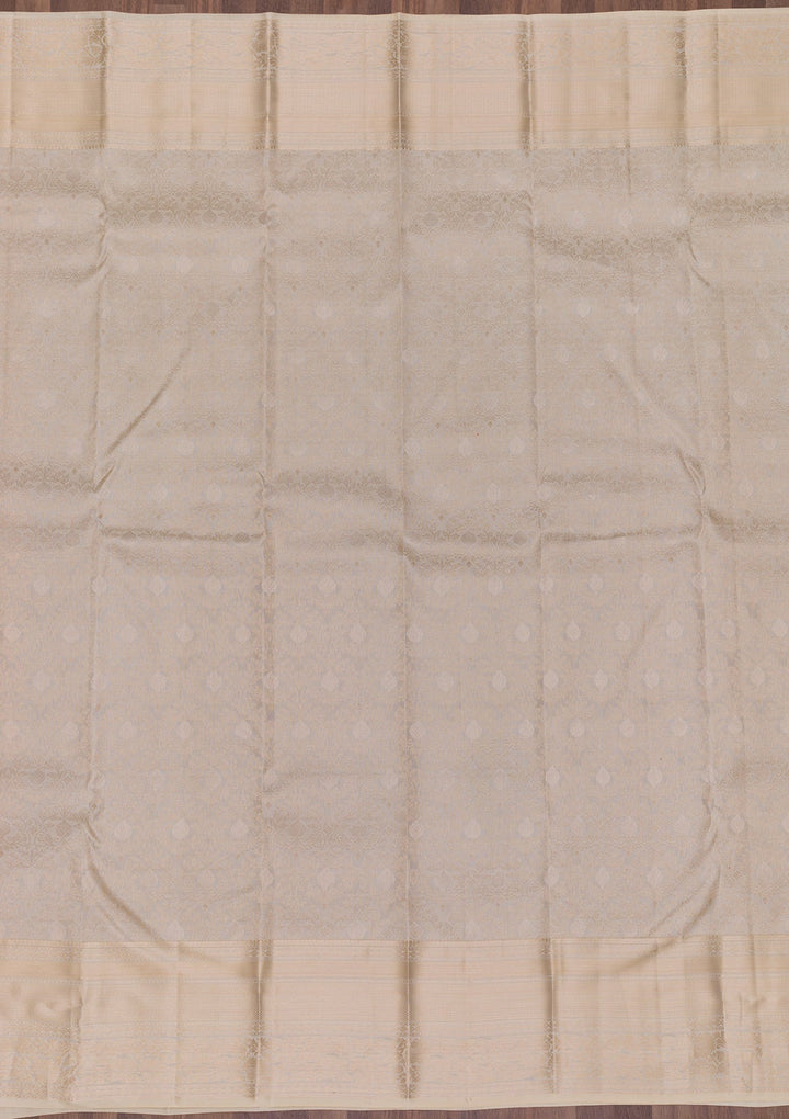 Beige Zariwork Pure Silk Saree-Koskii