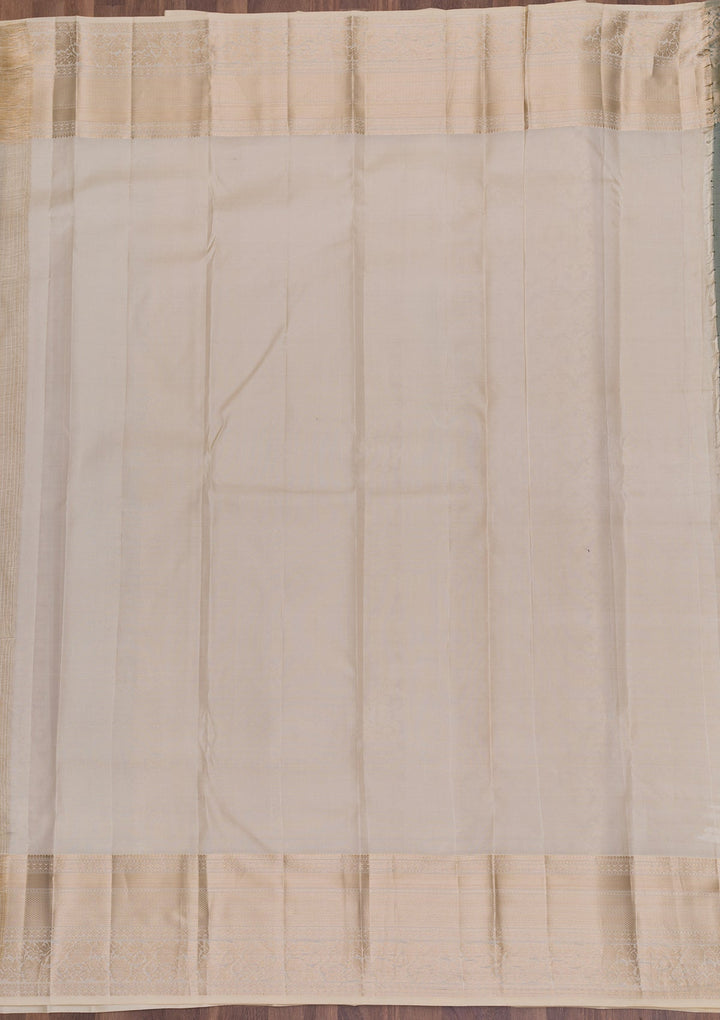 Beige Zariwork Pure Silk Saree-Koskii