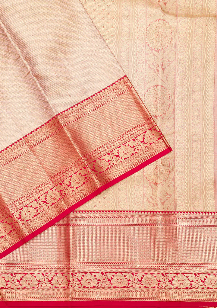 Beige Zariwork Pure Silk Saree-Koskii