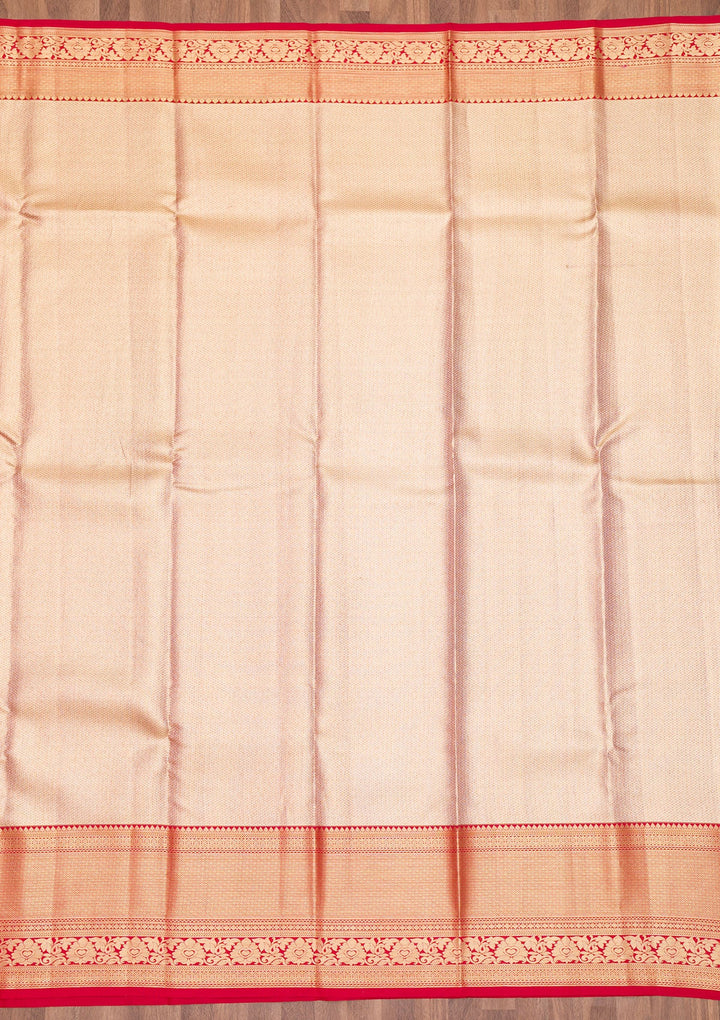 Beige Zariwork Pure Silk Saree-Koskii
