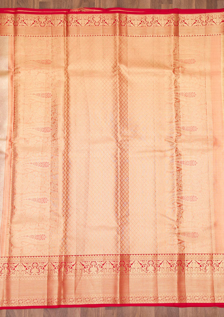 Beige Zariwork Pure Silk Saree-Koskii