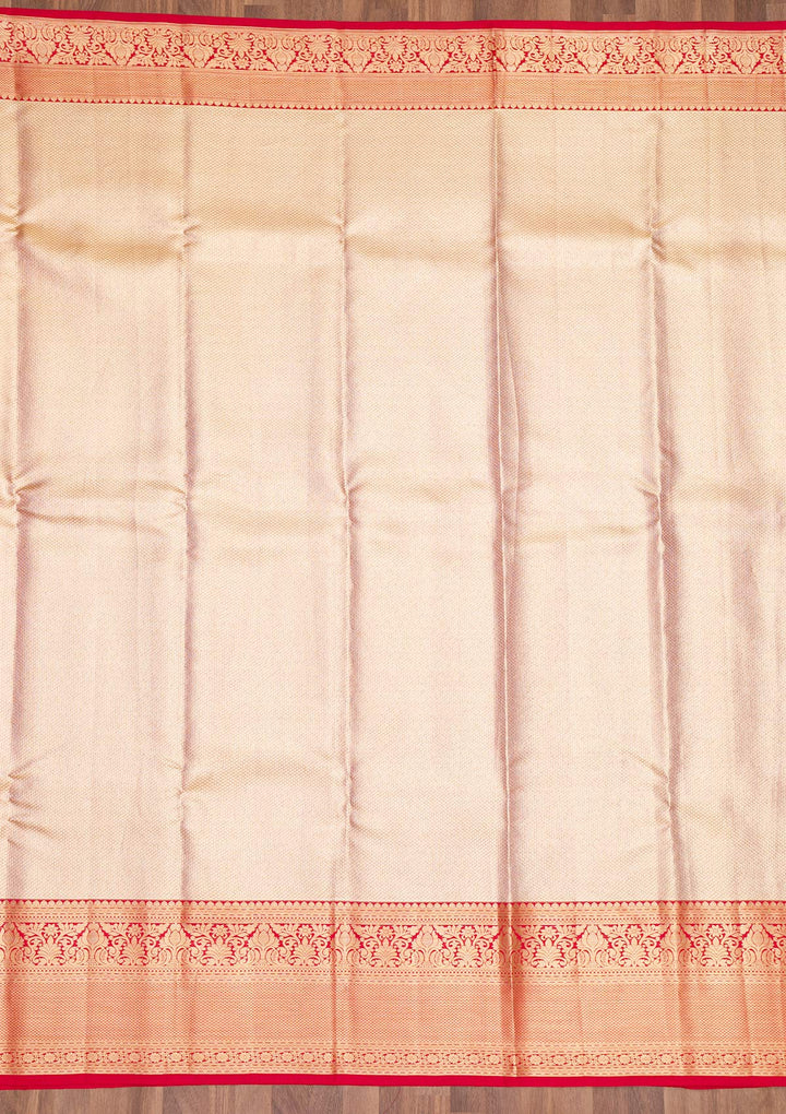 Beige Zariwork Pure Silk Saree-Koskii