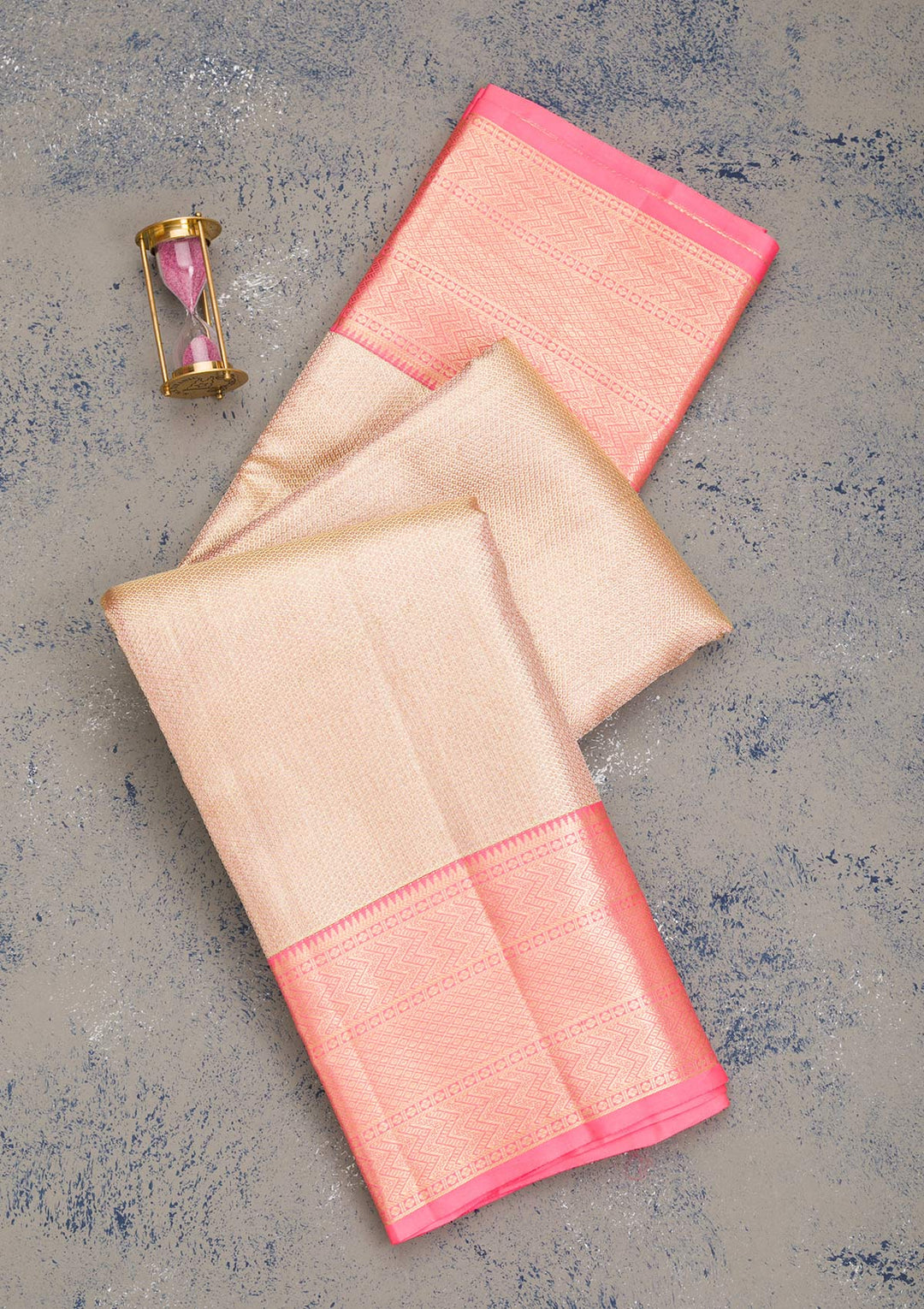 Beige Zariwork Pure Silk Saree-Koskii