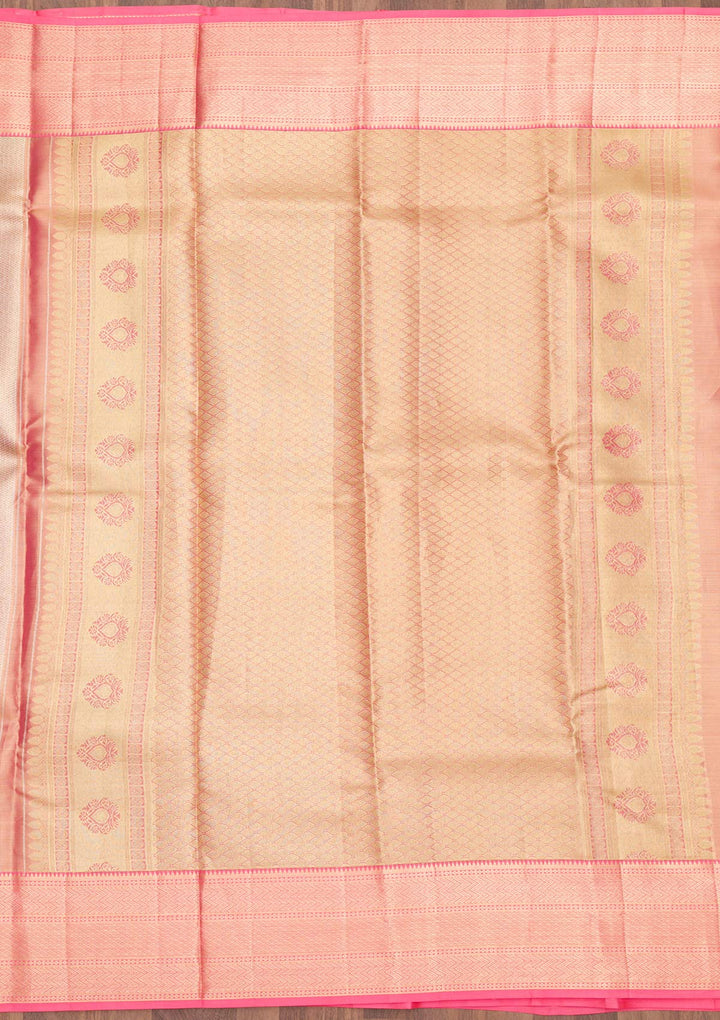 Beige Zariwork Pure Silk Saree-Koskii