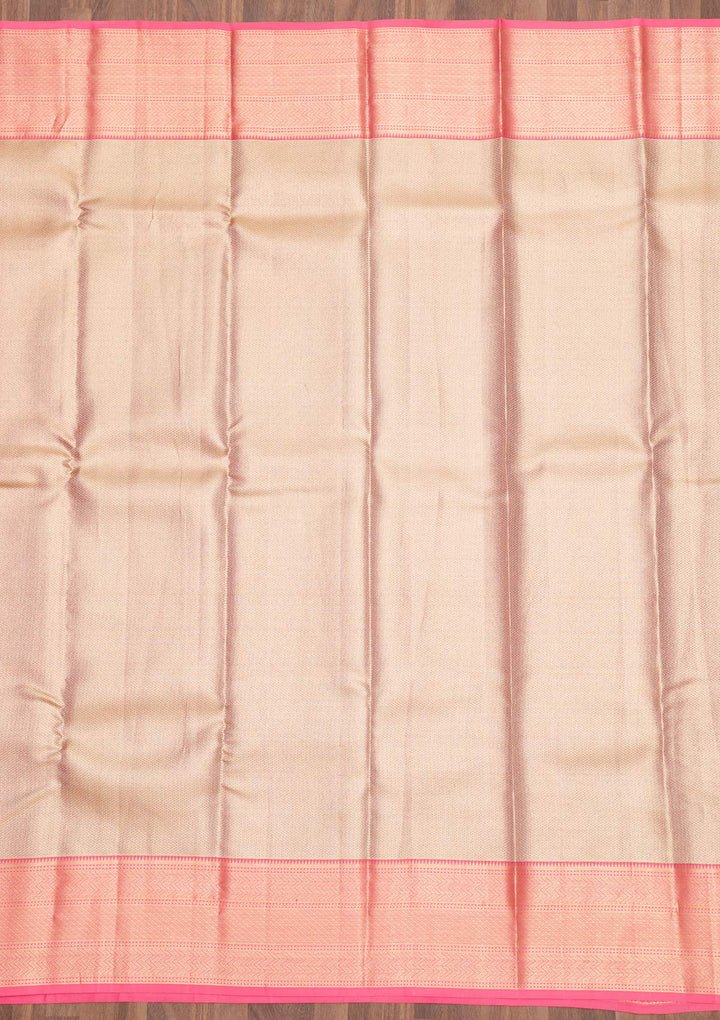 Beige Zariwork Pure Silk Saree-Koskii