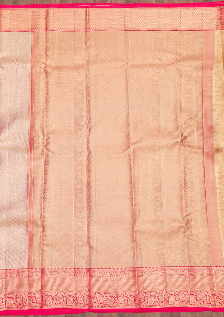 Beige Zariwork Pure Silk Saree-Koskii