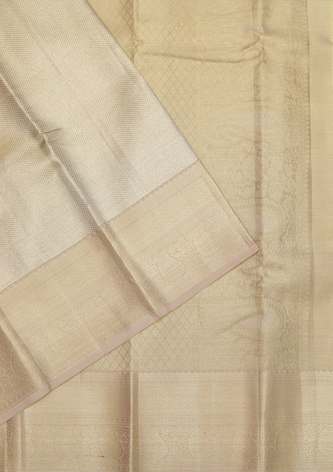 Beige Zariwork Pure Silk Saree-Koskii