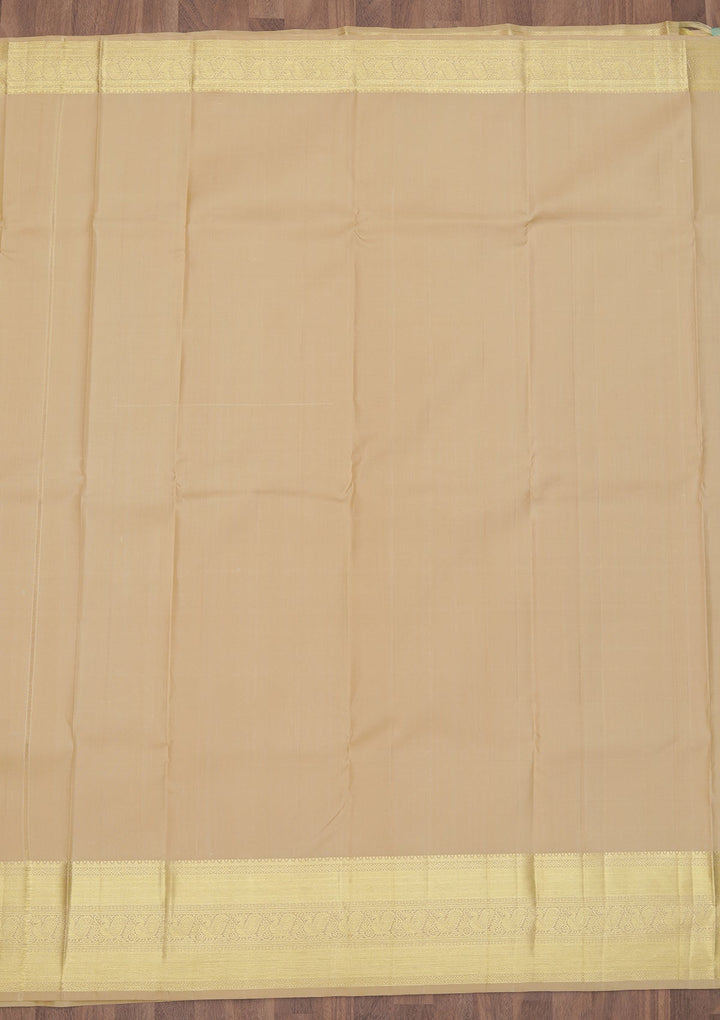 Beige Zariwork Pure Silk Saree-Koskii
