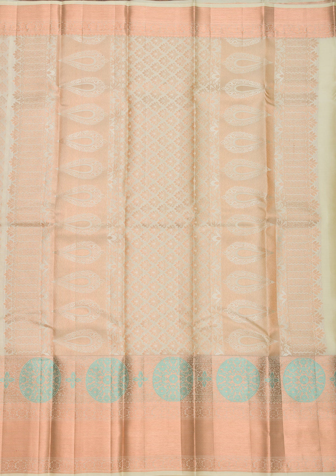 Beige Zariwork Pure Silk Saree-Koskii