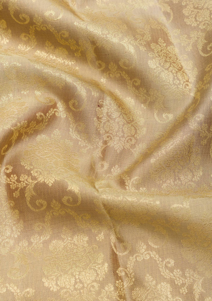Beige Zariwork Pure Silk Saree-Koskii