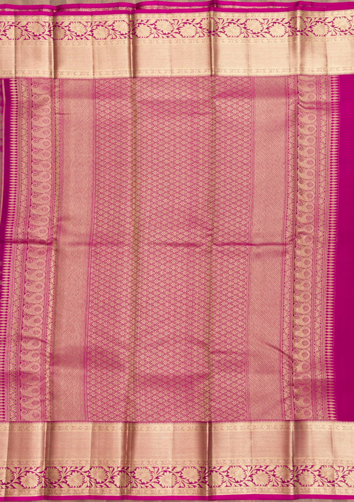 Beige Zariwork Pure Silk Saree-Koskii