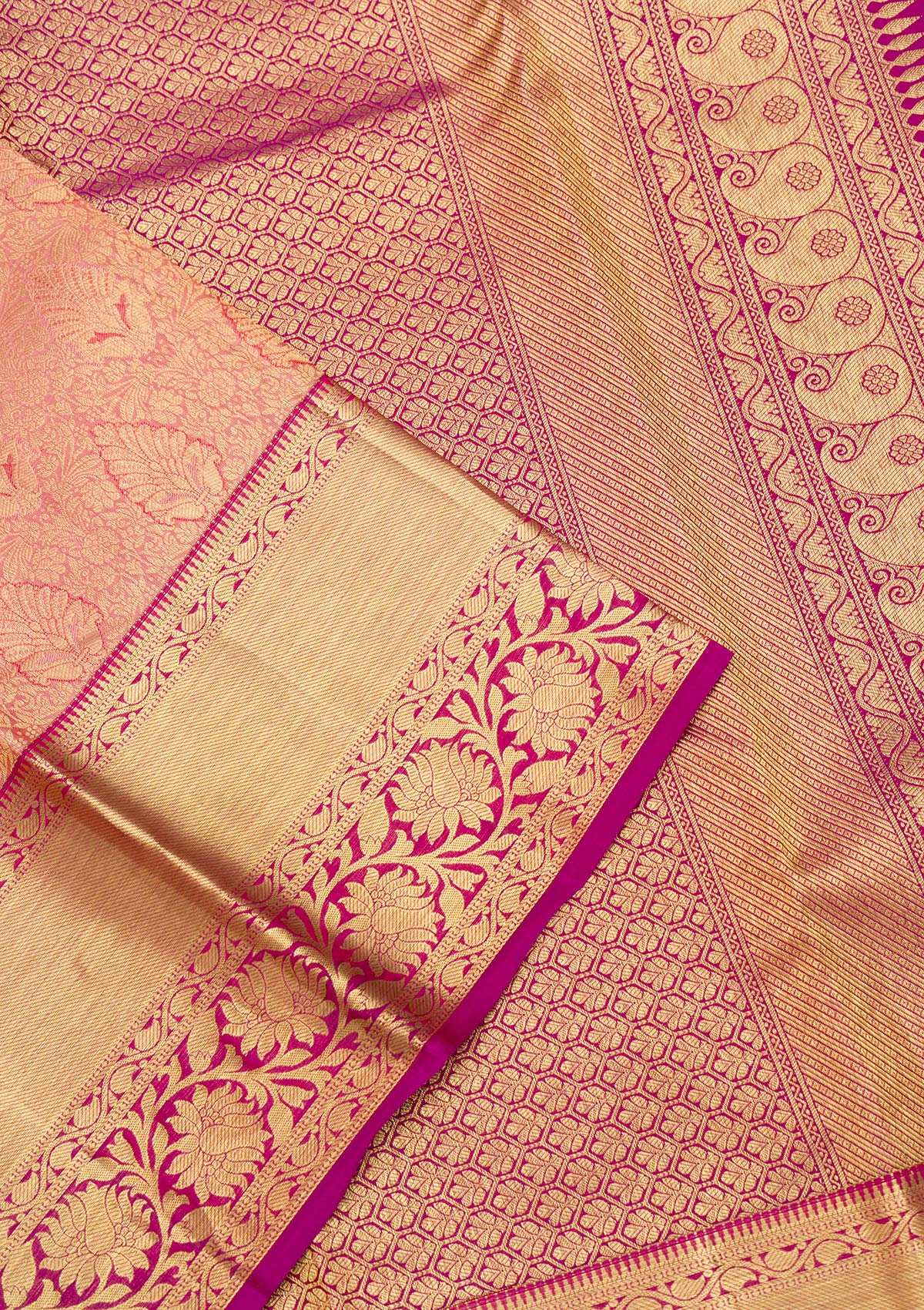 Beige Zariwork Pure Silk Saree-Koskii