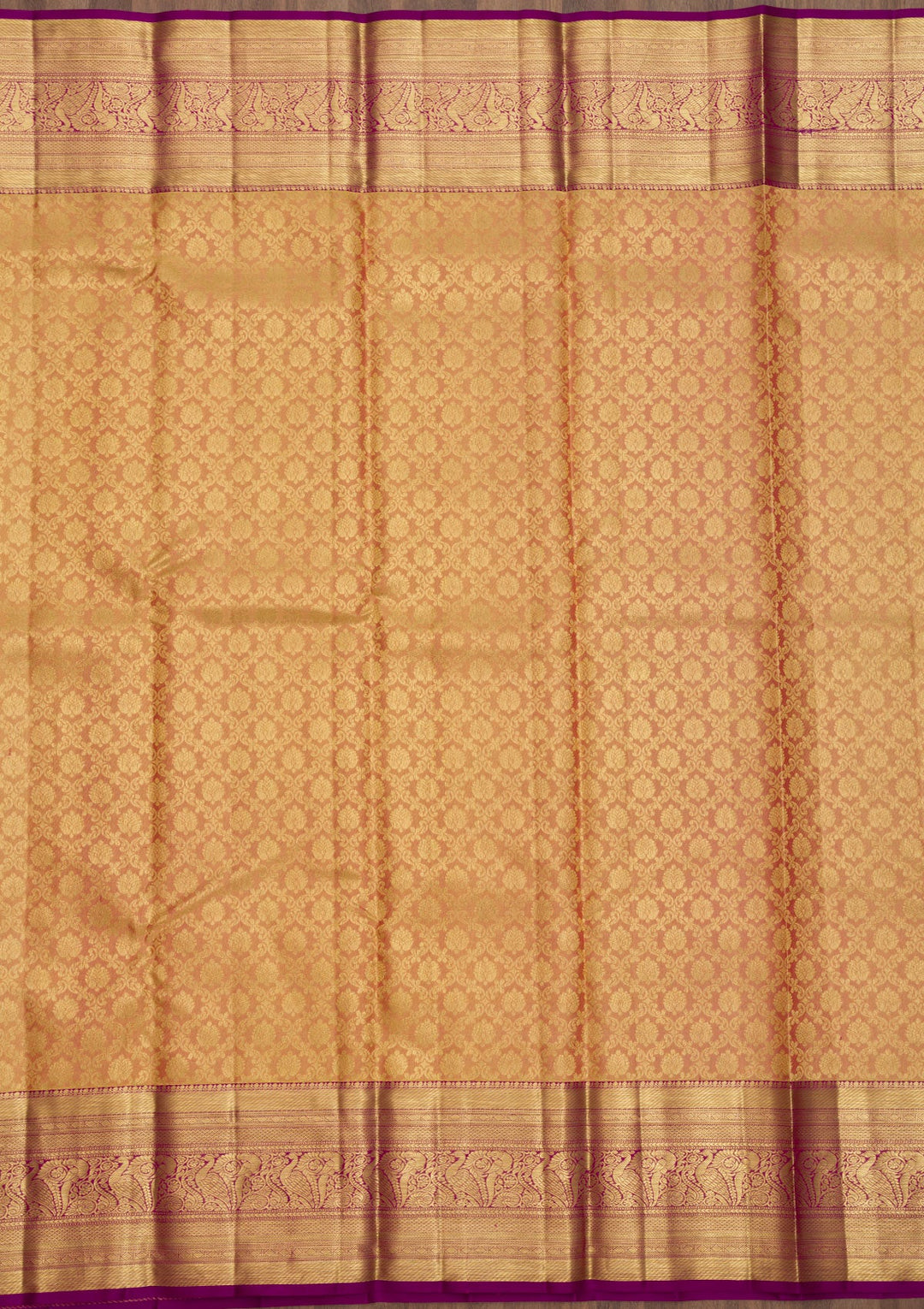 Beige Zariwork Pure Silk Saree-Koskii