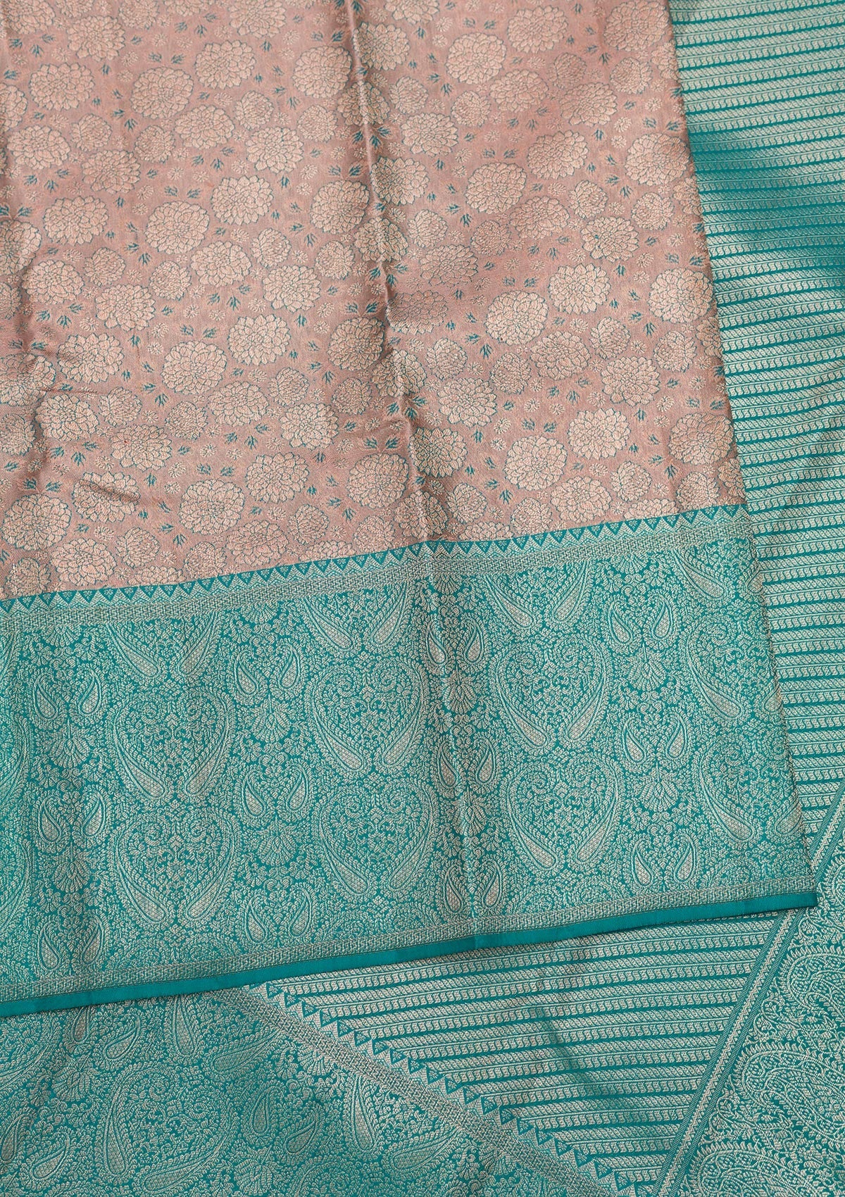 Beige Zariwork Pure Silk Saree-Koskii