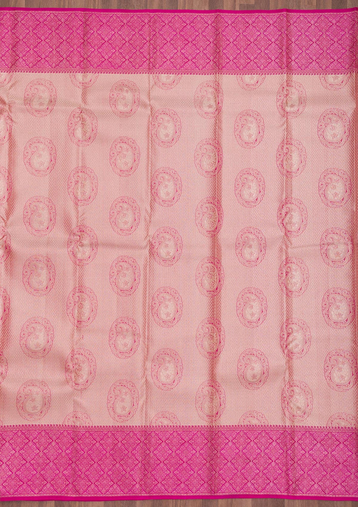 Beige Zariwork Pure Silk Saree-Koskii