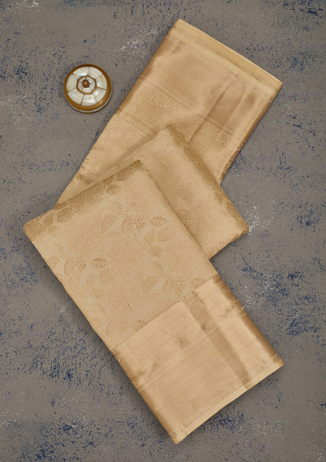 Beige Zariwork Pure Silk Saree-Koskii