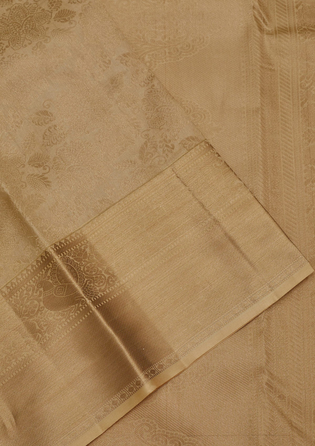 Beige Zariwork Pure Silk Saree-Koskii